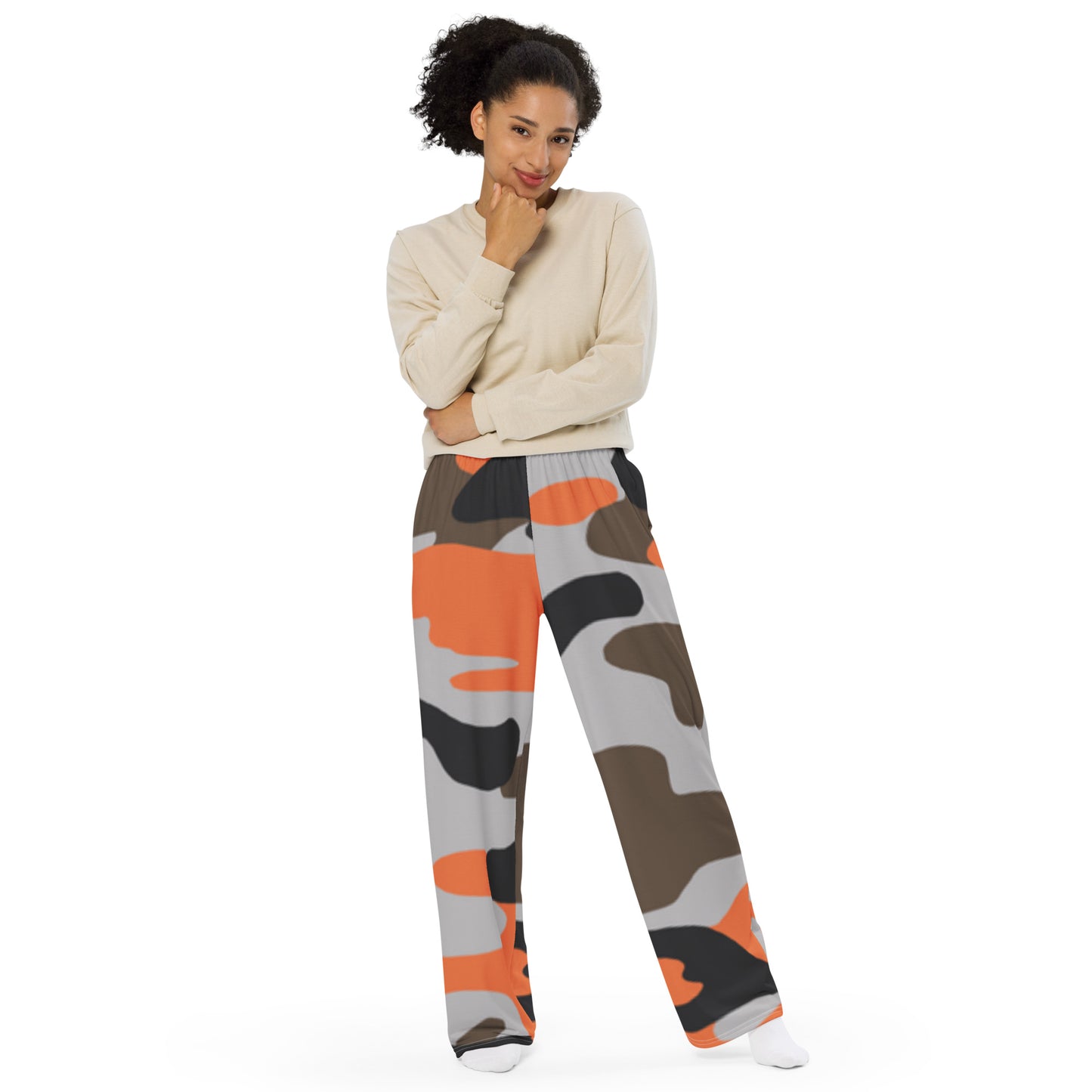 All-over print unisex wide-leg pants